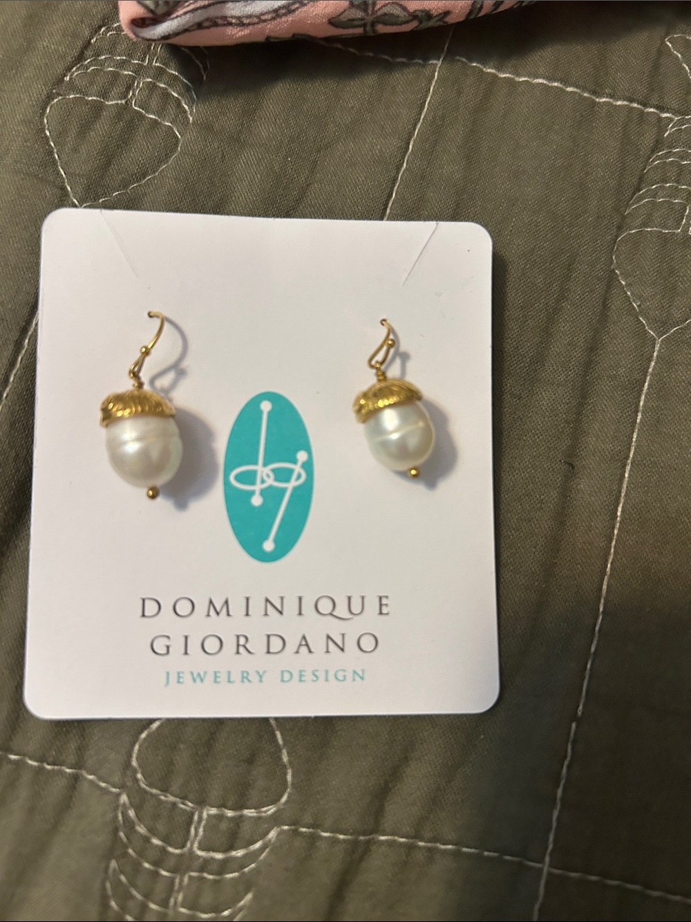 Gold & White Pearl Drop Earrings